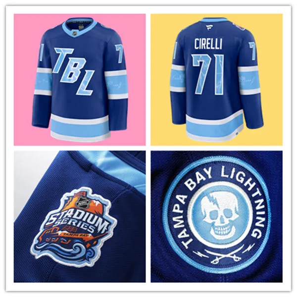 Mens Tampa Bay Lightning #71 Anthony Cirelli 2026 Stadium Series Premium Jersey Blue