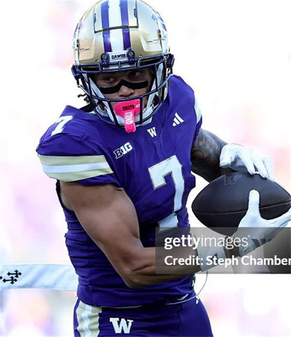 Washington Huskies #7 RAIDEN VINES-BRIGHT 2025 Purple College Football Game Jersey