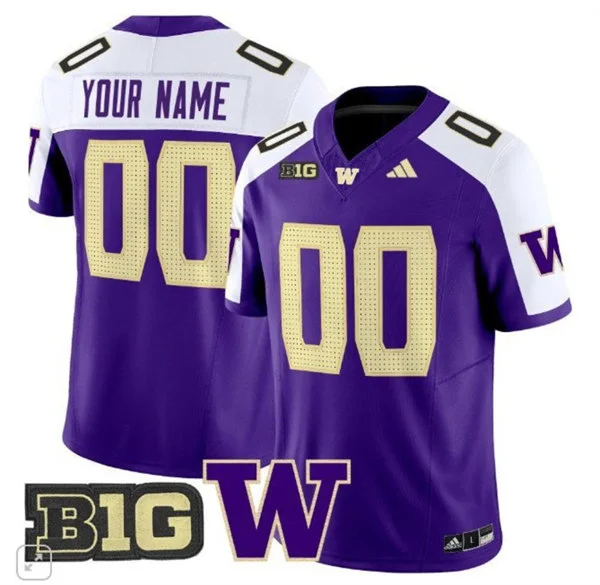Washington Huskies Custom Purple White Gratitude Limited Football Jersey