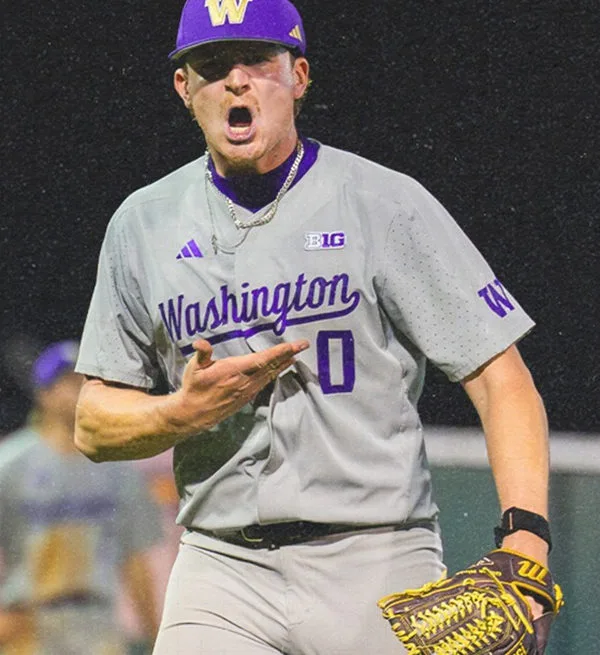 Washington Huskies Custom Gray BIG TEN Baseball Game Jersey