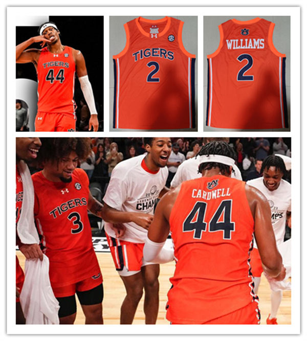 Mens Youth Auburn Tigers Custom 2023 Orange Basketball Game Jersey 