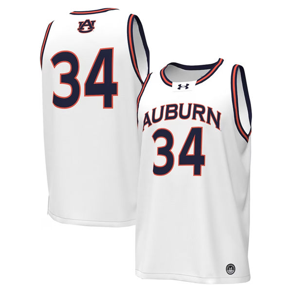 Mens Youth Auburn Tigers Custom 2025 White Basketball Game Jersey