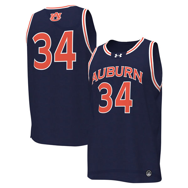 Mens Youth Auburn Tigers Custom 2025 Navy Basketball Game Jersey