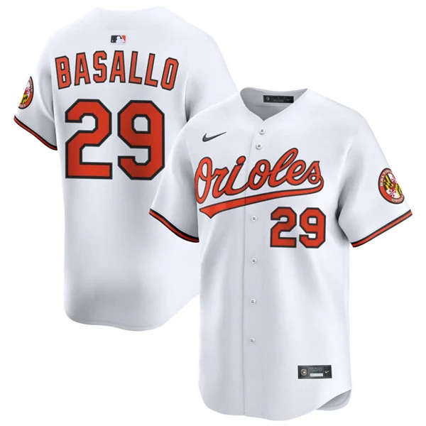 Mens Baltimore Orioles #29 Samuel Basallo Nike White Home Limited Player Jersey