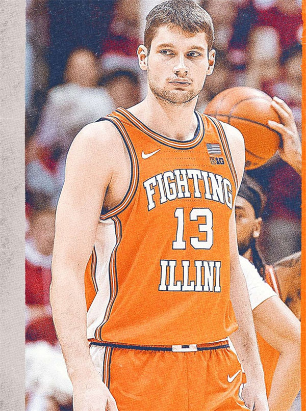 Mens Youth Illinois Fighting Illini #13 Tomislav Ivisic Orange Retro College Basketball Jersey