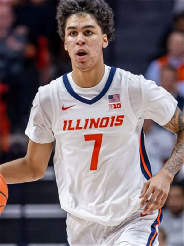 Mens Youth Illinois Fighting Illini #7 Will Riley 2025 Home White Basketball Game Jersey