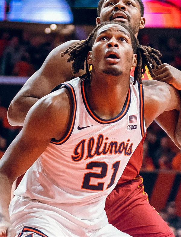 Mens Youth Illinois Fighting Illini #21 Morez Johnson Jr White Retro College Basketball Jersey