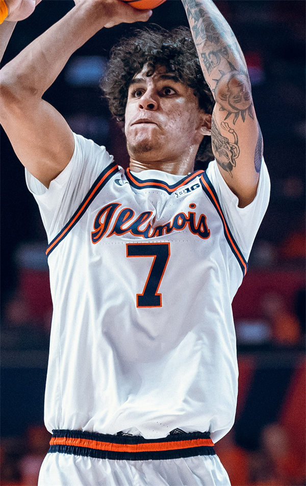 Mens Youth Illinois Fighting Illini #7 Will Riley White Retro College Basketball Jersey