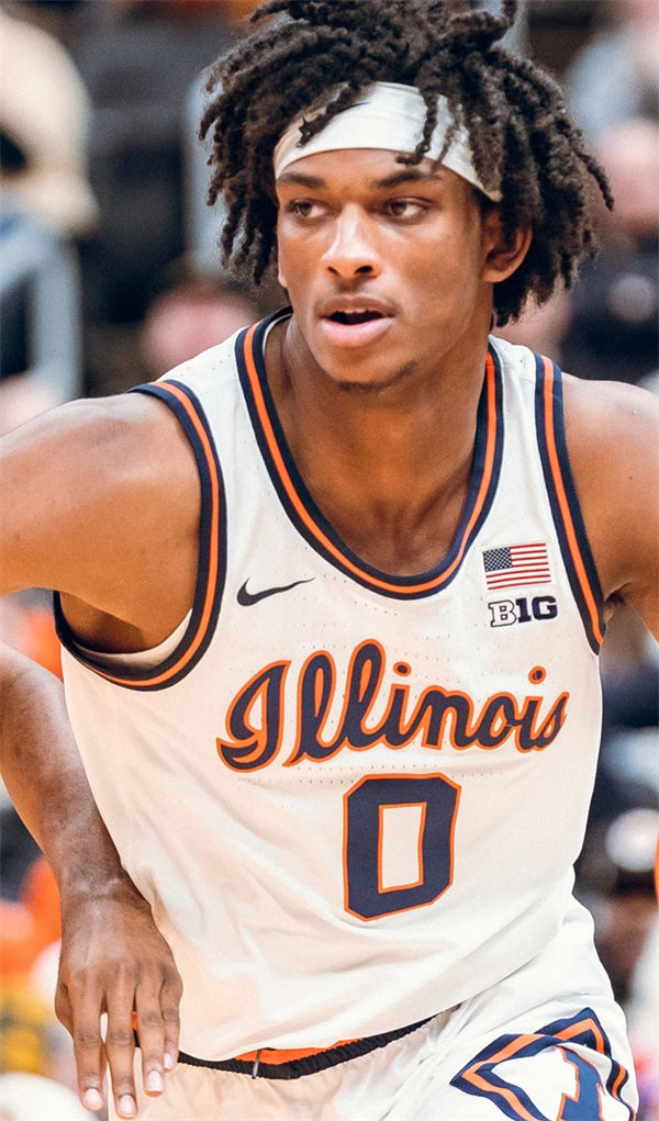 Mens Youth Illinois Fighting Illini  #0 Carey Booth White Retro College Basketball Jersey