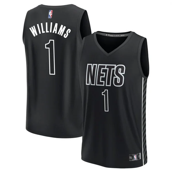 Mens Brooklyn Nets #1 Ziaire Williams Black Statement Edition Swingman Jersey
