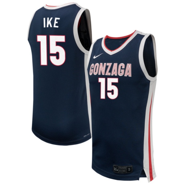 Gonzaga Bulldogs #15 Graham Ike Nike Navy WCC College Basketball Game Jersey