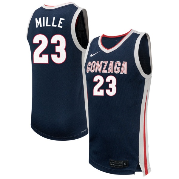 Gonzaga Bulldogs #23 Adam Miller Nike Navy WCC College Basketball Game Jersey