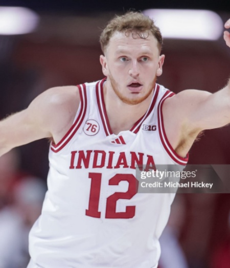 Indiana Hoosiers #12 Tucker DeVries Adidas White College Basketball Game Jersey