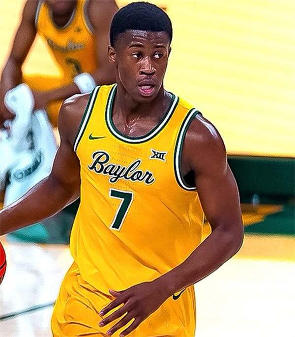 Mens Youth Baylor Bears #7 V. J. Edgecombe 2025 Yellow Basketball Game Jersey