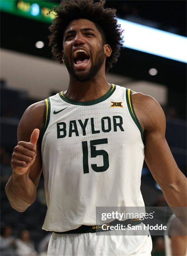 Mens Youth Baylor Bears #15 Norchad Omier 2025 White Basketball Game Jersey