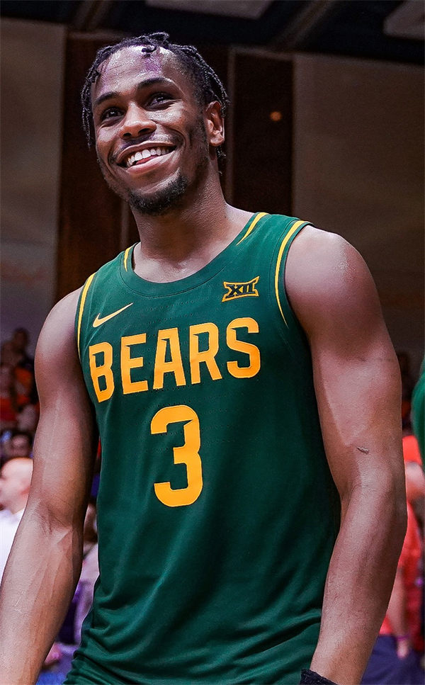 Mens Youth Baylor Bears #3 Jeremy Roach 2025 Green Basketball Game Jersey