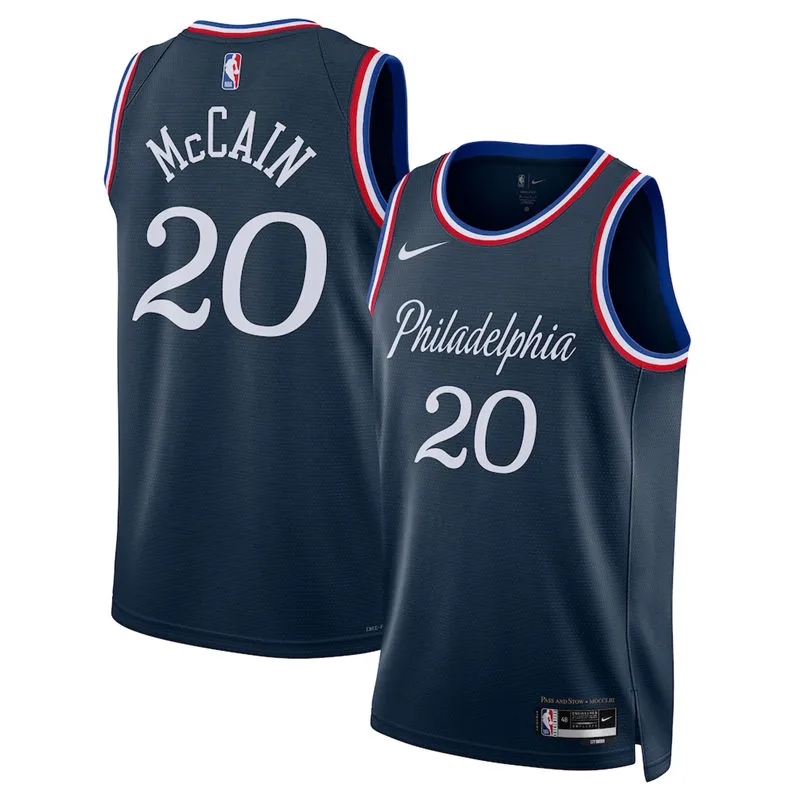 Mens Philadelphia 76ers #20 Jared McCain Nike Navy 2025-26 City Edition Swingman Jersey