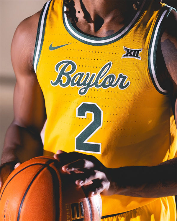 Mens Youth Baylor Bears Custom 2025 Yellow Basketball Game Jersey