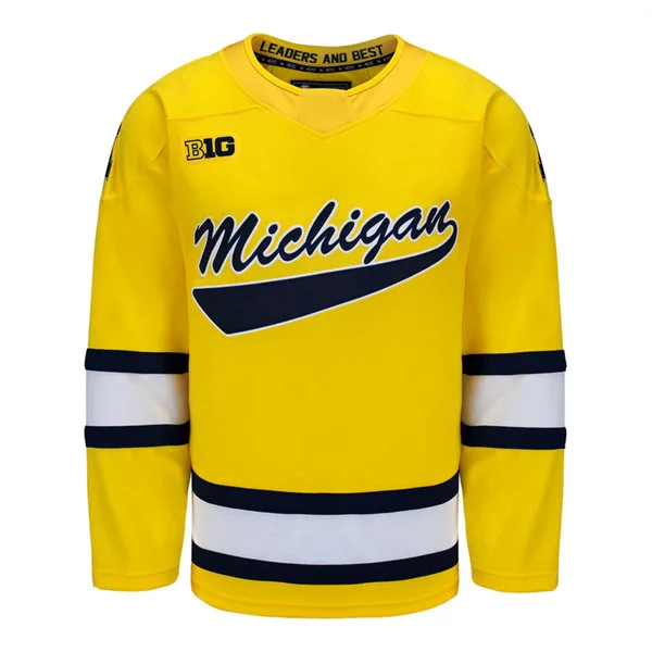 Michigan Wolverines Hockey 2025-26 Maize Custom Jersey