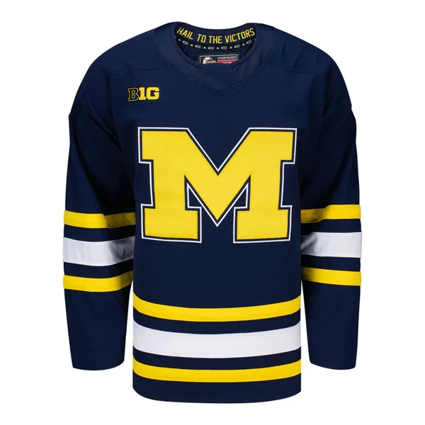 Michigan Wolverines Hockey 2025-26 Navy Custom Jersey