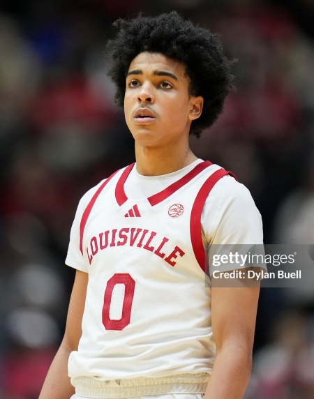 Louisville Cardinals #0 Mikel Brown Jr. 2024 White Red Basketball Game Jersey