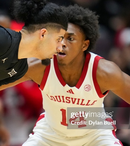 Louisville Cardinals #14 Adrian Wooley  2024 White Red Basketball Game Jersey