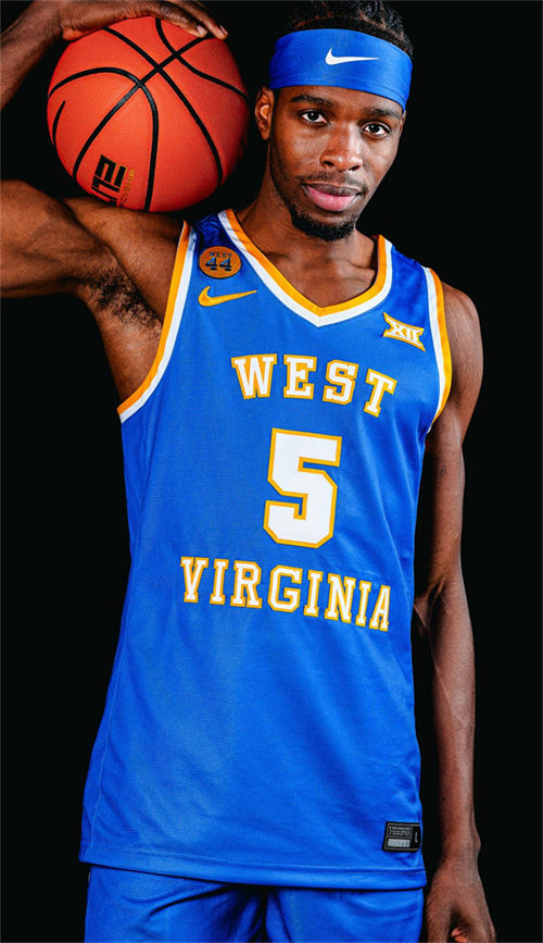 Mens Youth West Virginia Mountaineers #5 Toby Okani Blue Basketball Throwback Jersey