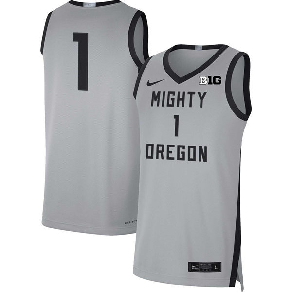 Men's Youth Oregon Ducks Custom 2025 BIG 10 Gray Basketball Game Jersey