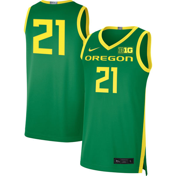 Men's Youth Oregon Ducks Custom 2025 BIG 10 Green Basketball Game Jersey