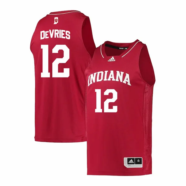 Indiana Hoosiers #12 Tucker DeVries 2025-26 Crimson with Name Basketball Swingman Jersey