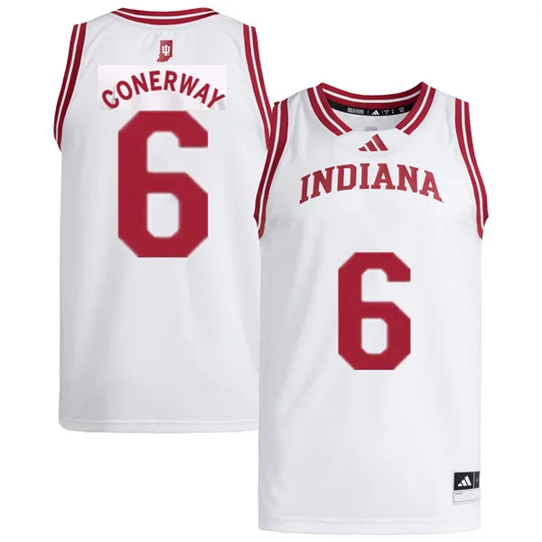 Indiana Hoosiers #6 Tayton Conerway 2025-26 White with Name Basketball Swingman Jersey