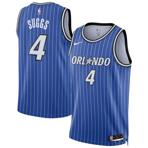 Men's Orlando Magic #4 Jalen Suggs 2025-26 Blue Icon Edition Swingman Jersey