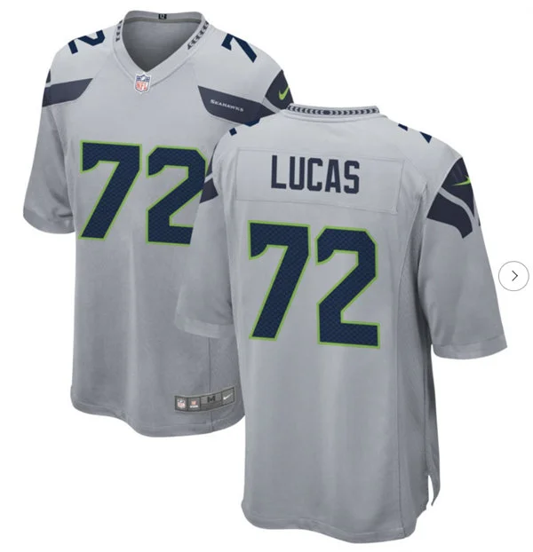 Men's Seattle Seahawks #72 Abraham Lucas Nike Gray Alternate Vapor F.U.S.E. Limited Jersey