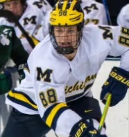 Michigan Wolverines #88 Henry Mews 2025-26 White Hockey Game Jersey