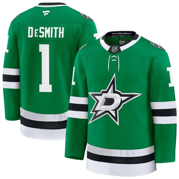Men's Dallas Stars #1 Casey DeSmith Fanatics Home Kelly Green Premium Jersey