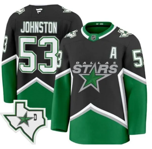 Men's Dallas Stars #53 Wyatt Johnston 99 Cup Champs Throwback Jersey Black