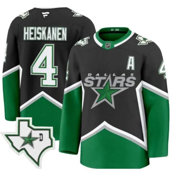 Men's Dallas Stars #4 Miro Heiskanen 99 Cup Champs Throwback Jersey Black