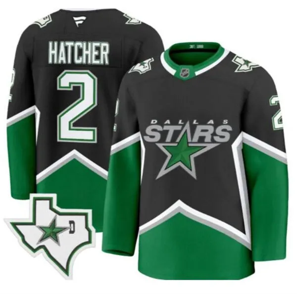 Men's Dallas Stars Retired Player #2 Derian Hatcher 99 Cup Champs Throwback Jersey Black