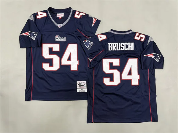 Mens New England Patriots #54 Tedy Bruschi 1996 Navy Throwback Jersey