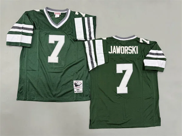 Mens Philadelphia Eagles #7 Ron Jaworski 1980 Midnight Green Throwback Jersey