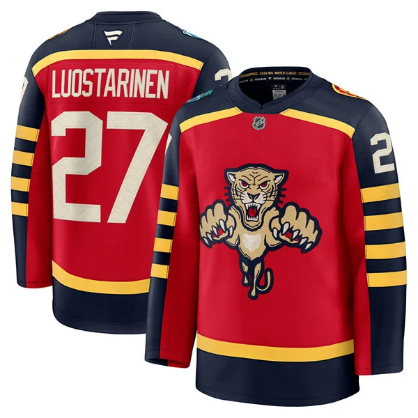 Mens Florida Panthers #27 Eetu Luostarinen Red Fanatics 2026 NHL Winter Classic Premium Jersey
