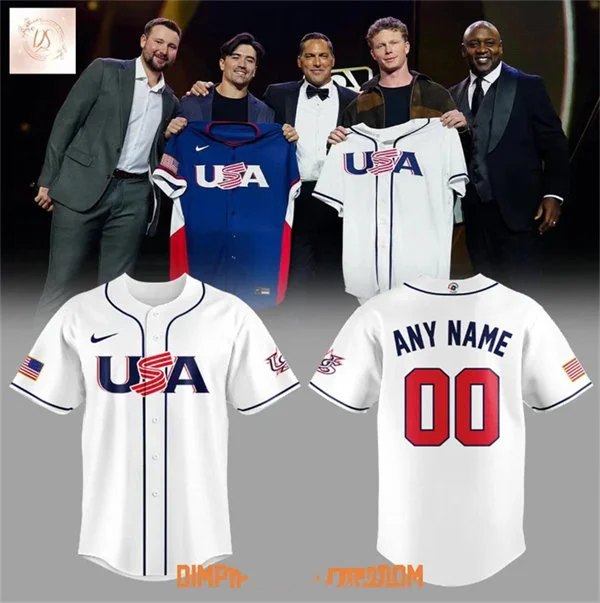 USA Team Nike White 2026 World Baseball Classic Custom Jersey