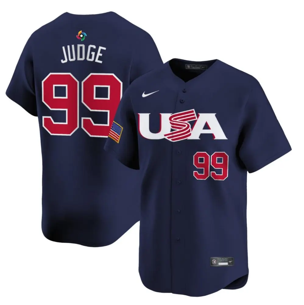 USA #99 Aaron Judge Nike Navy 2023 World Baseball Classic Game Jersey