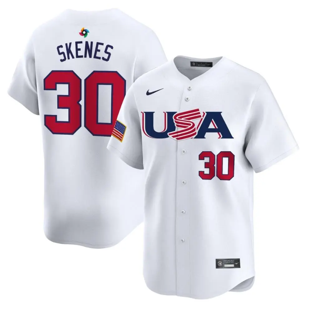 USA #30 Paul Skenes Nike White 2023 World Baseball Classic Game Jersey