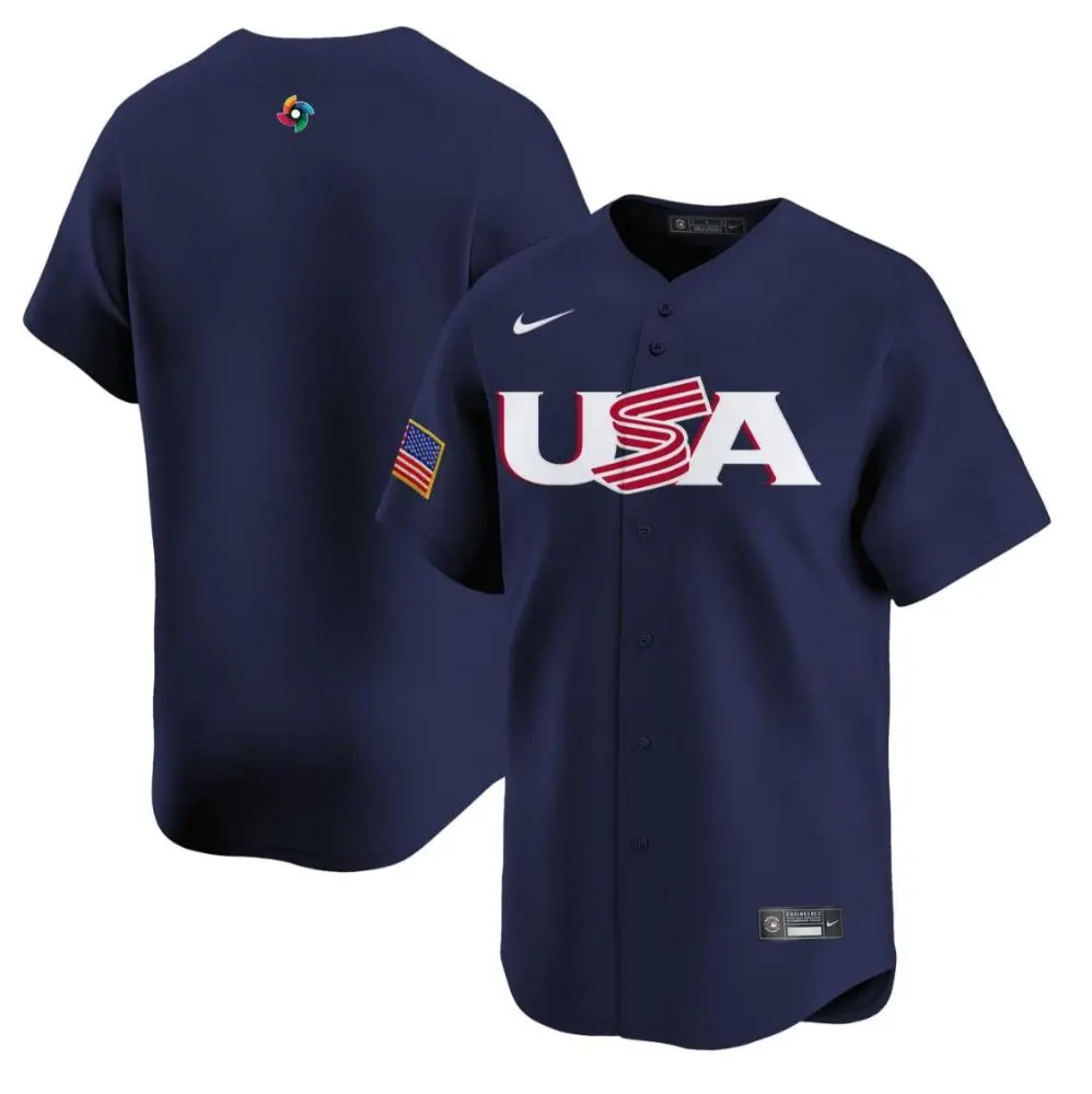 USA Blank Nike Navy 2023 World Baseball Classic Team Jersey
