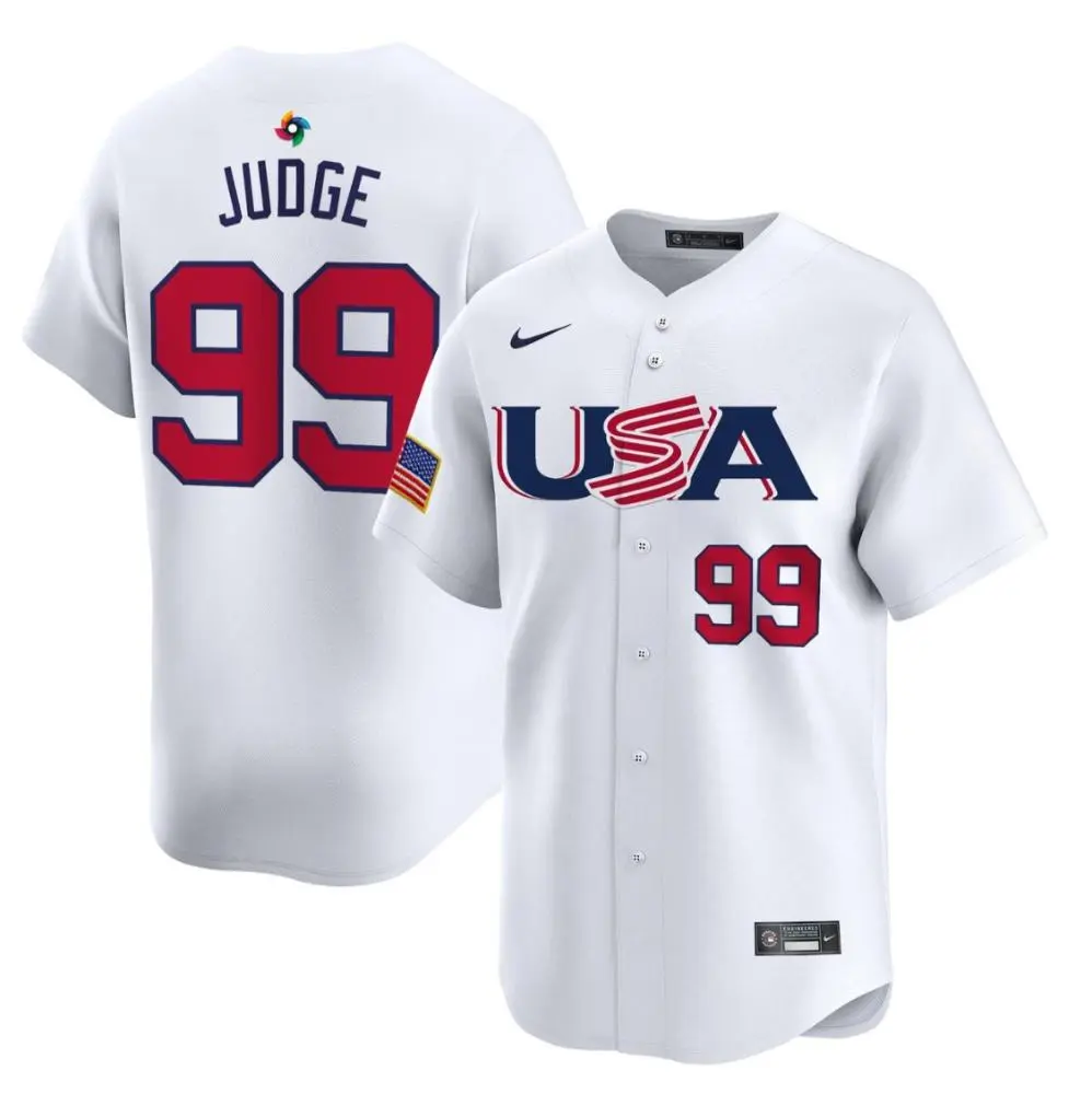 USA #99 Aaron Judge Nike White 2023 World Baseball Classic Game Jersey