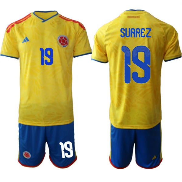 Mens Colombia Soccer  #19 Luis Suarez 2026 World Cup Home Yellow Jersey Suit