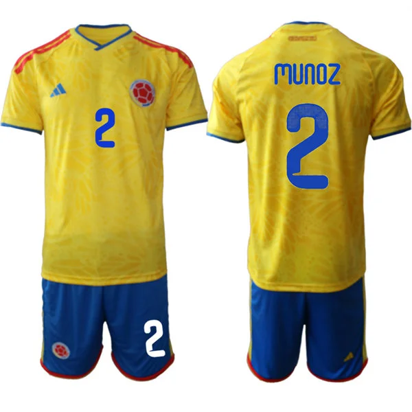 Mens Colombia Soccer  #2 Daniel Munoz 2026 World Cup Home Yellow Jersey Suit