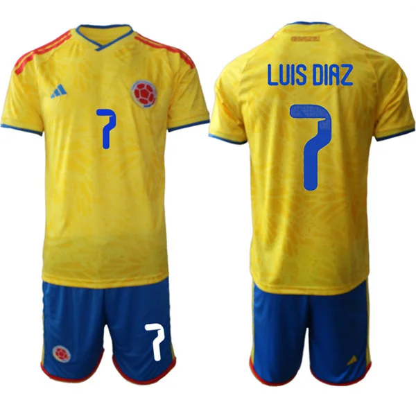Mens Colombia Soccer  #7 Luis Diaz 2026 World Cup Home Yellow Jersey Suit