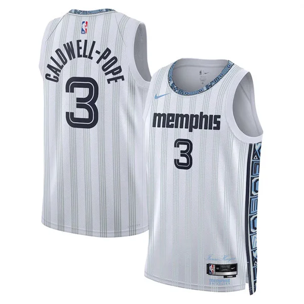 Mens Memphis Grizzlies #3 Kentavious Caldwell-Pope White 2025-26 City Edition Swingman Jersey